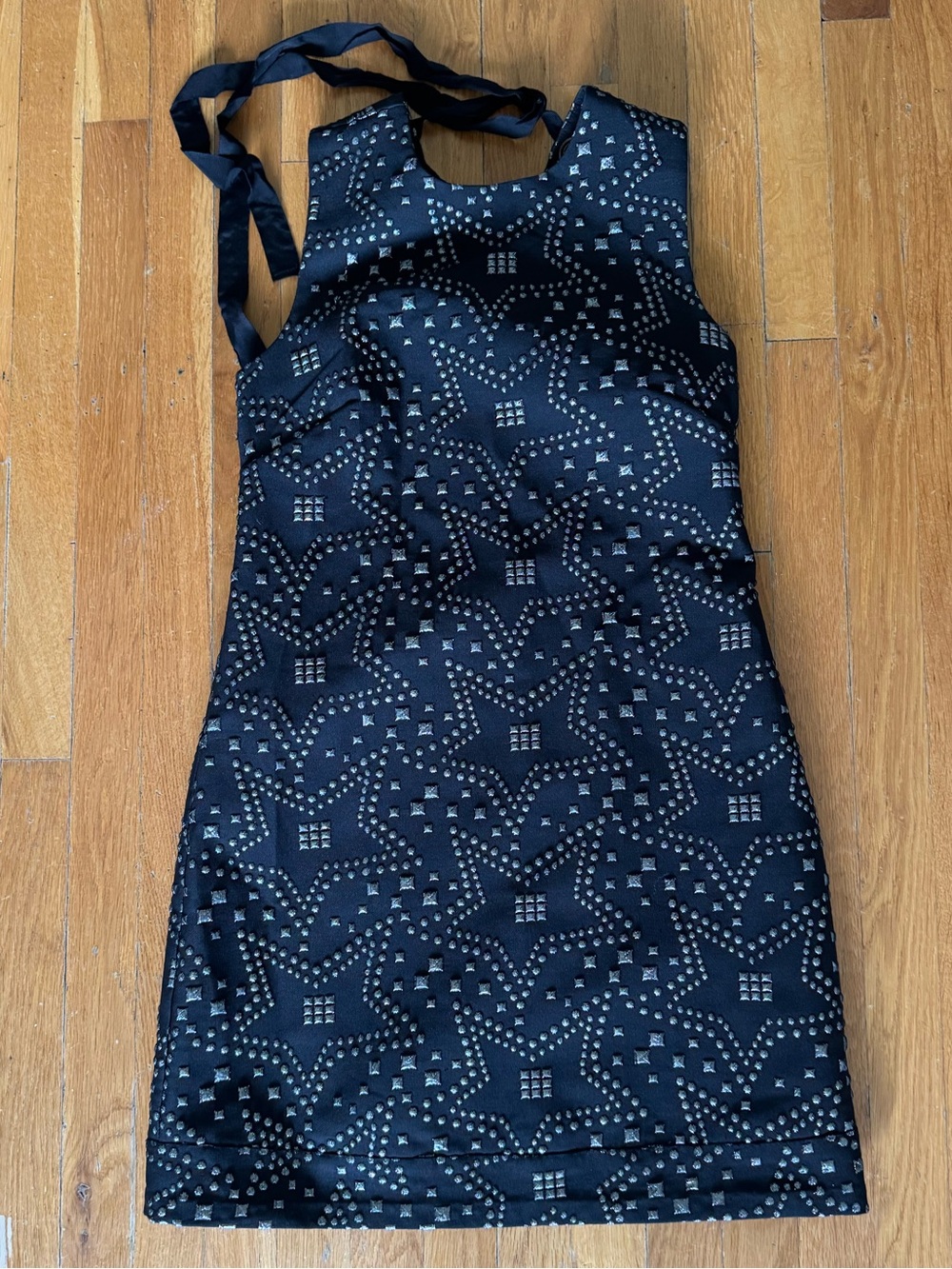 Nicole Miller Black Studded Mini Dress with stars